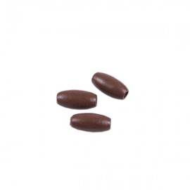 Kraal Ovaal Hout Gelakt Chocoladebruin 15x7mm
