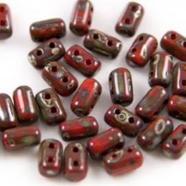 Rulla Beads Opaque Red Picasso