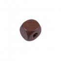 Kraal Hout Dobbelsteen Chocoladebruin 10x10mm