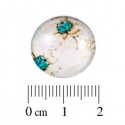 Glas Cabochon 18mm Roosje Turquoise