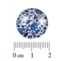 Glas Cabochon 18mm Bloemen Blauw