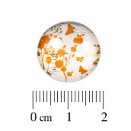 Glas Cabochon Natuur oranje 18mm