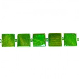 Schelpkraal Vierkant Groen 10x10mm